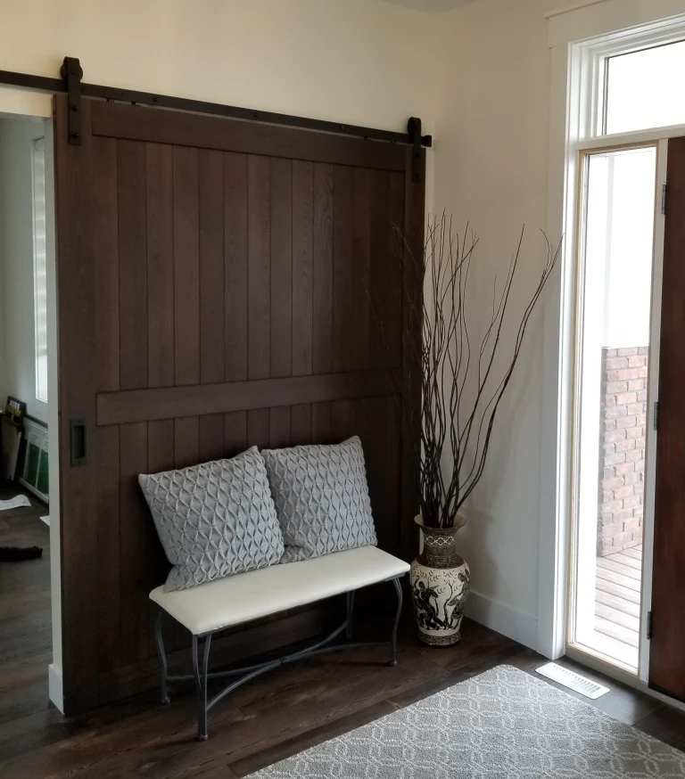 Bent Strap Barn Door Hardware With Soft Close Technology - Image 4