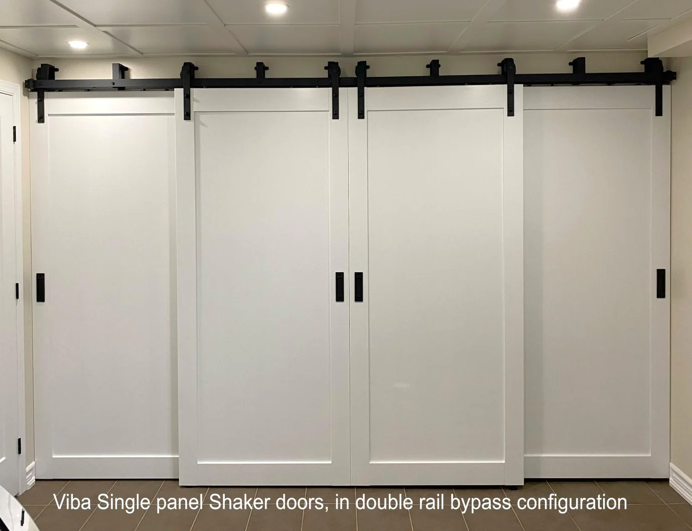 Bypass barn door hardware featuring soft close technology - Image 3