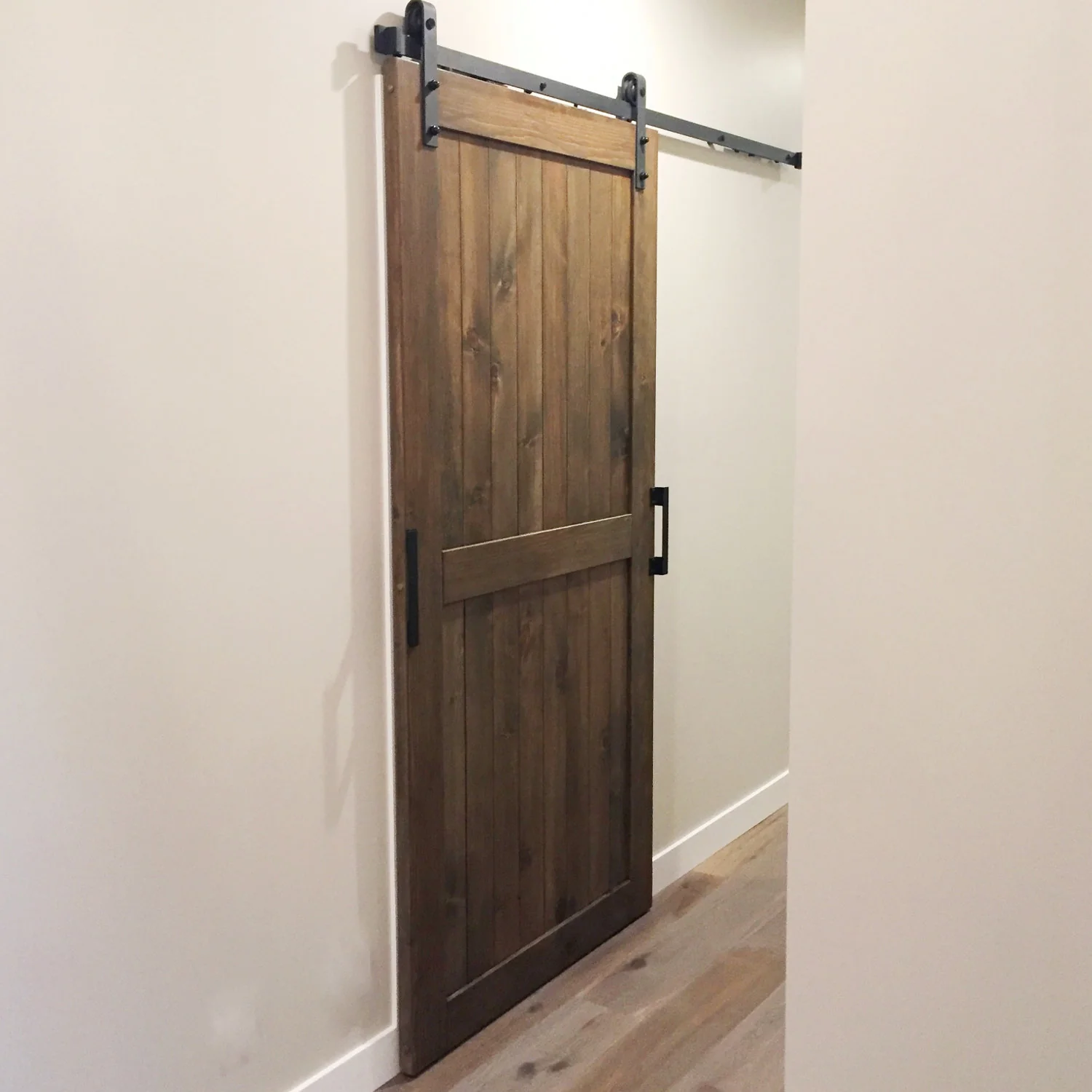 Viba Divided Panel Solid Pine Barn Door - Image 4