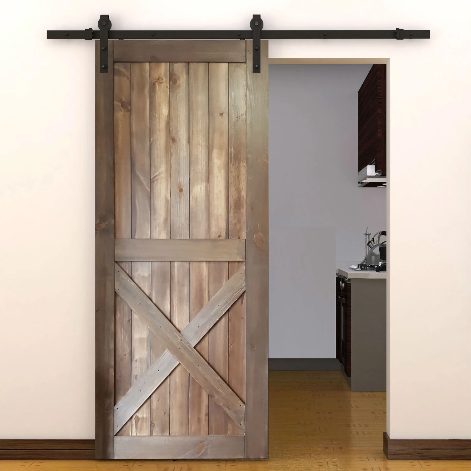Viba Half X Solid Pine Barn Door - Image 3