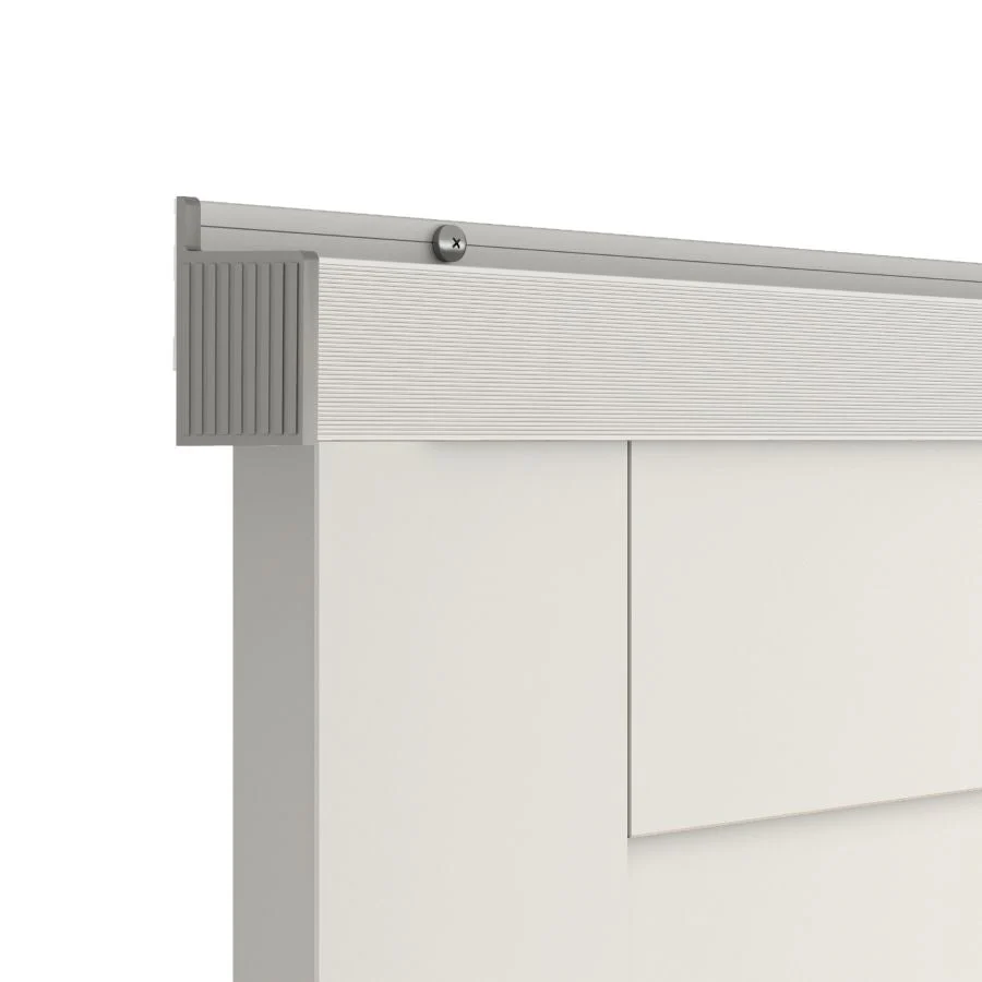 Low Profile Loft Door Hardware - Soft Close Silver